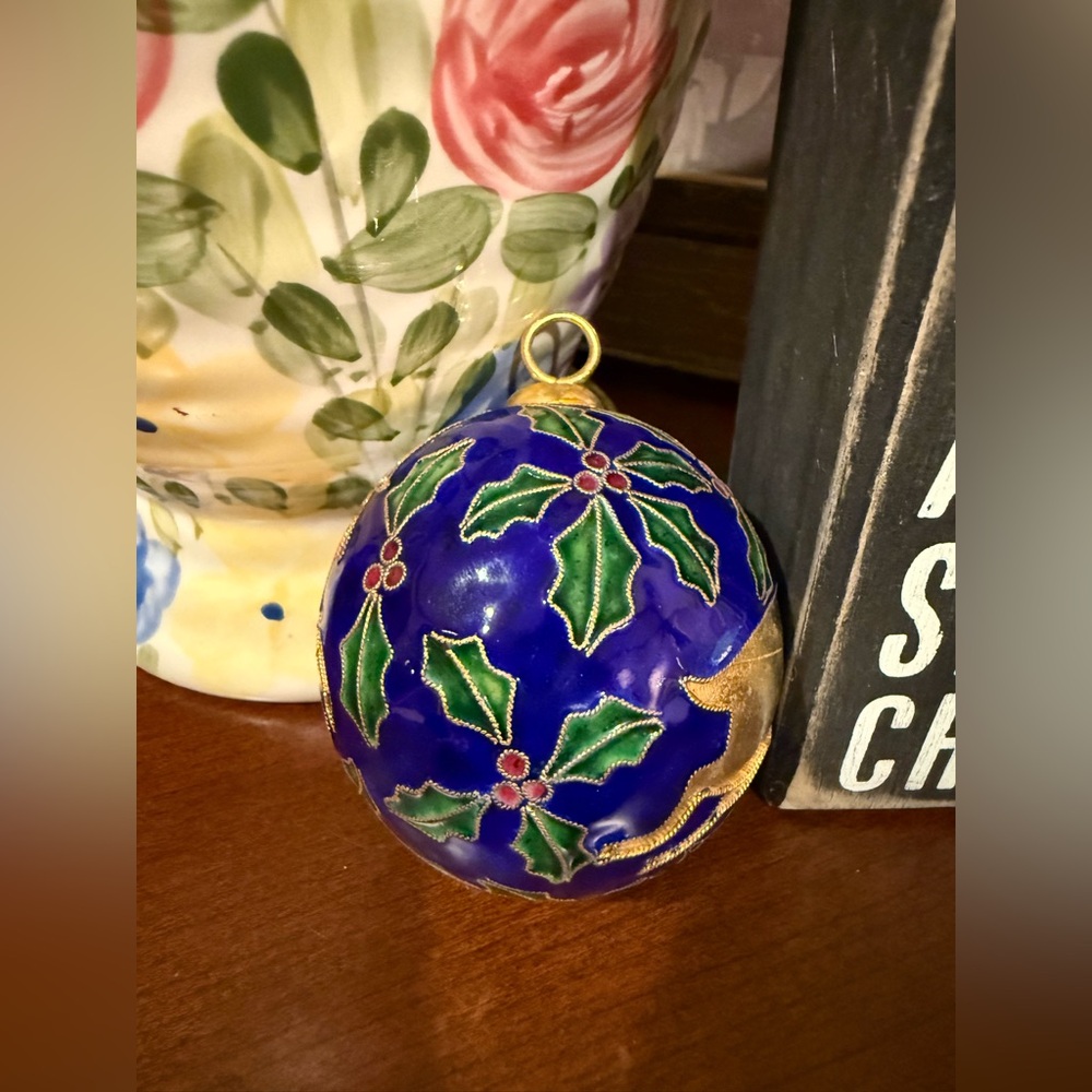 Elegant Blue and Gold Holiday Ornament - Picture 2 of 3